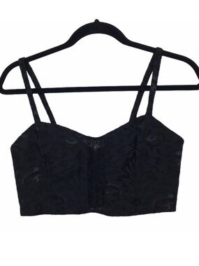 Pins And Needles Black Crop Sleeveless Bustier Top